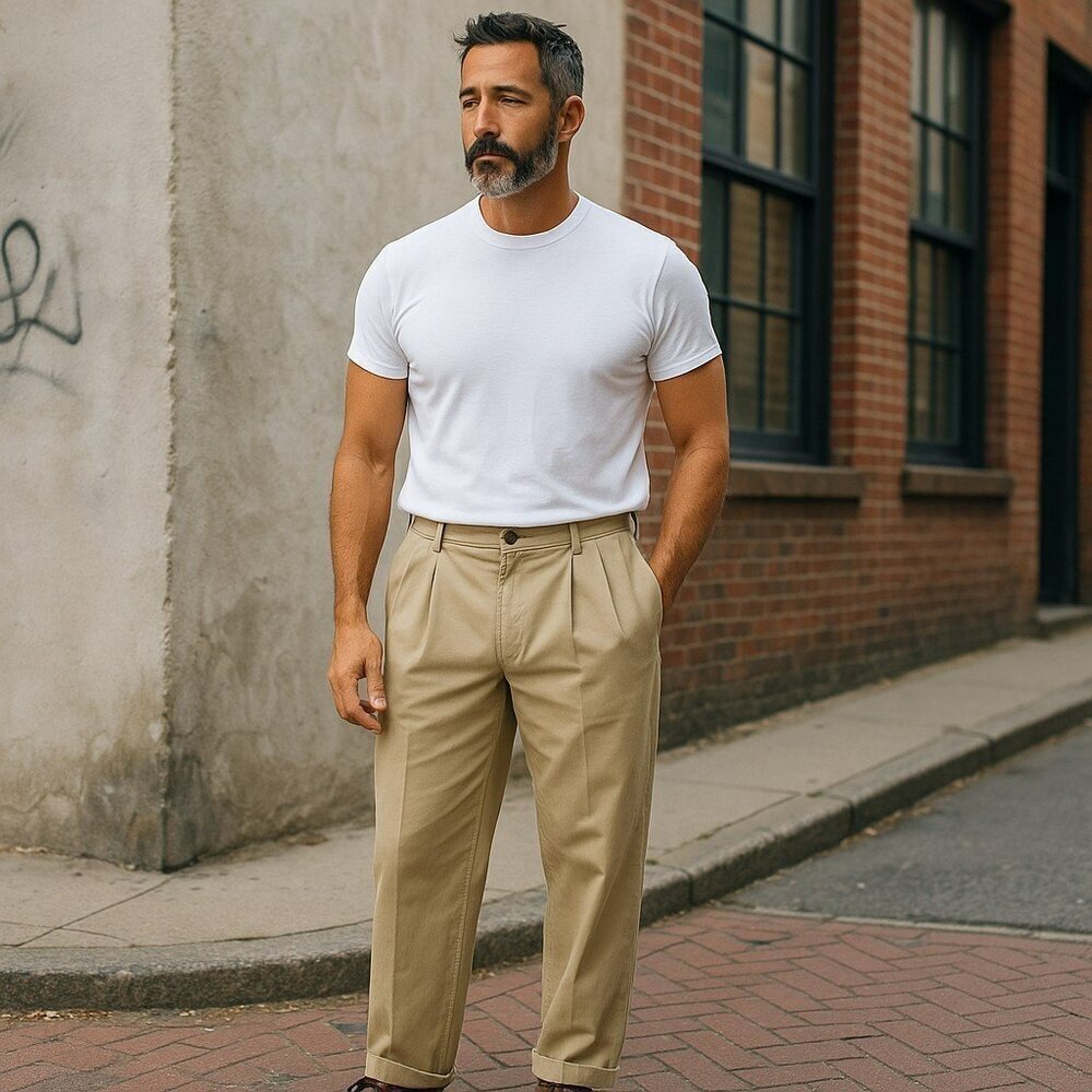 Polo Ralph Lauren Mens 38x31 Beige Pleated Front Straight Leg Khaki Chino Pants